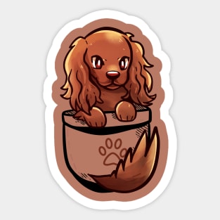 Pocket Cute Irish Setter Dog Sticker